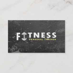 Tarjeta De Visita Fitness Personal Trainer Negrita Texto Dumbbell Lo