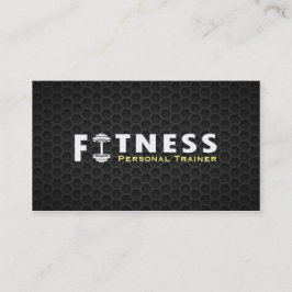 Tarjeta De Visita Fitness Personal Trainer Negrita Texto Dumbbell Lo