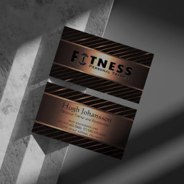 Tarjeta De Visita Fitness Personal Trainer Negrita Texto Dumbbell Lo