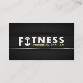 Tarjeta De Visita Fitness Personal Trainer Negrita Texto Dumbbell Lo