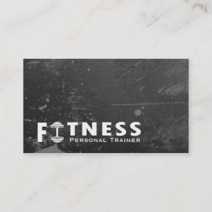 Tarjeta De Visita Fitness Personal Trainer Negrita Texto Dumbbell Lo