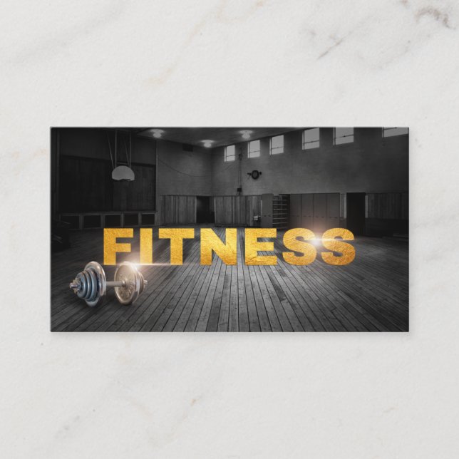 Tarjeta De Visita Fitness Personal Training Gold Typography Business (Anverso)