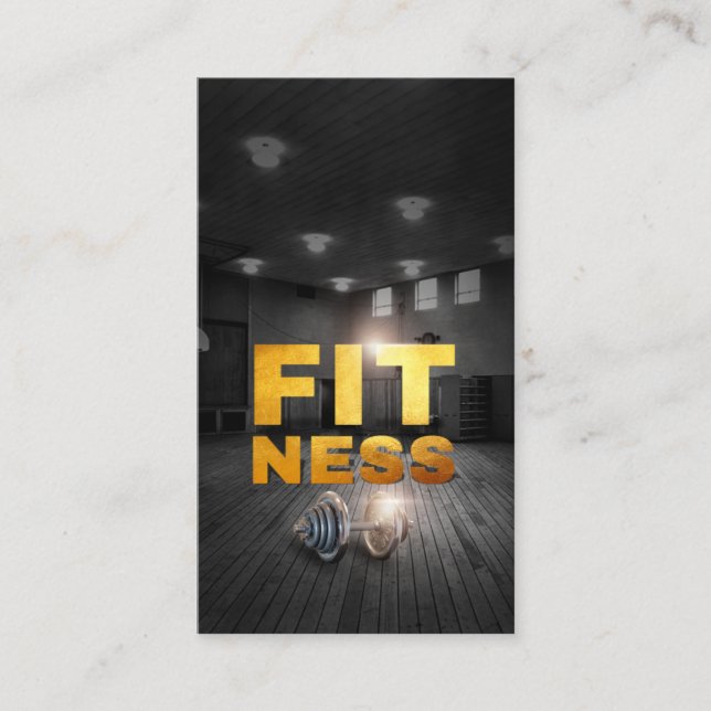 Tarjeta De Visita Fitness Personal Training Gold Typography Business (Anverso)