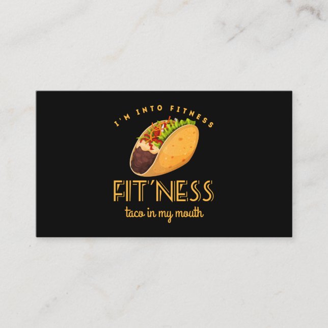 Tarjeta De Visita Fitness Taco T Shirt Funny Gym Hombres Comida Mexi (Anverso)