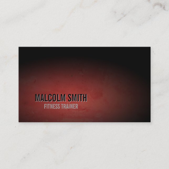 Tarjeta De Visita Fitness Trainer Business Card Deportes Grunge oscu (Anverso)