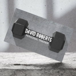 Tarjeta De Visita Fitness Trainer Profesional Dumbbell Guay Metaliza