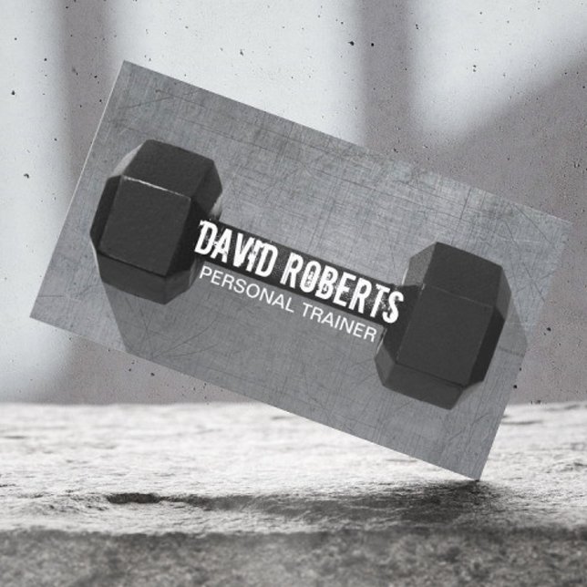 Tarjeta De Visita Fitness Trainer Profesional Dumbbell Guay Metaliza (Subido por el creador)