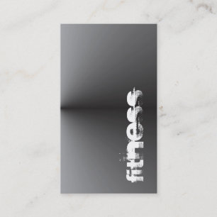 Tarjeta De Visita Fitness vertical Sport Metálico Plata Gris