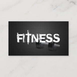 Tarjeta De Visita Fitness y entrenador personal Metalizado oscuro