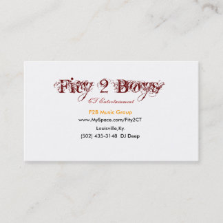 Tarjeta De Visita Fity 2 muchachos, www.MySpace.com/Fity2CT, (502)