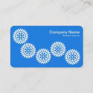 Tarjeta De Visita Five Gears II - Blanco sobre Azul - Fondo Gris