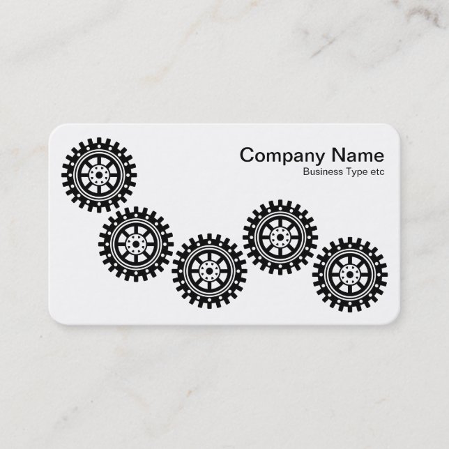 Tarjeta De Visita Five Gears II - Blanco y Negro (Anverso)