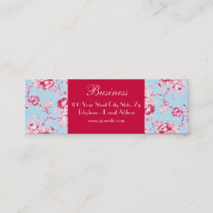 Tarjeta de visita flaca azul de los rosas