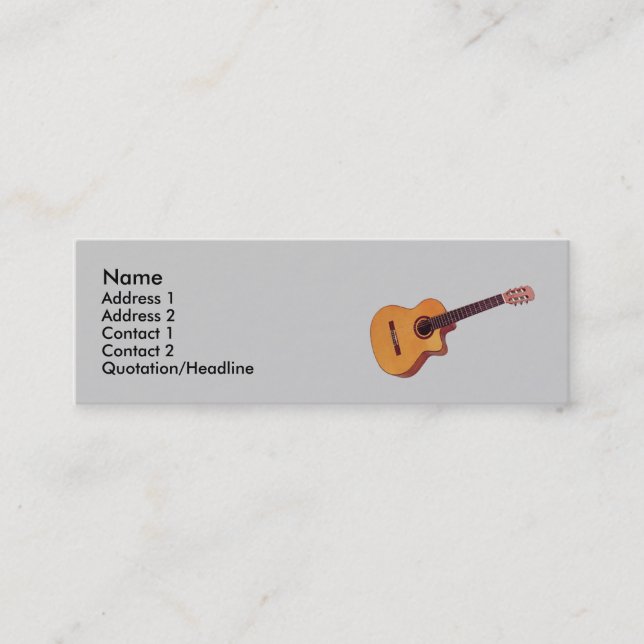 tarjeta de visita flaca clásica de la guitarra (Anverso)
