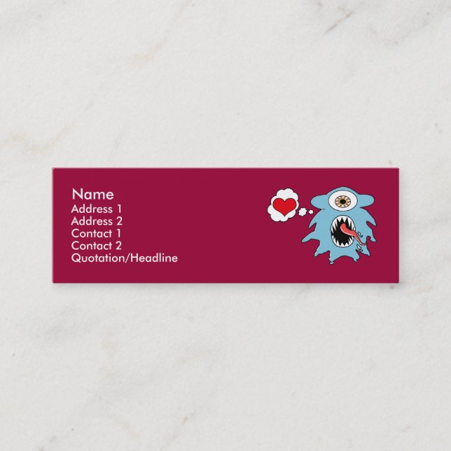 Tarjeta de visita flaca de Jelli Luv (Anverso)