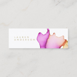 Tarjeta de visita flaca de la acuarela rosada