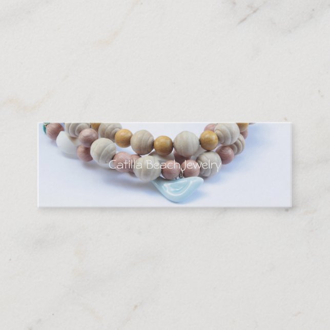 Tarjeta de visita flaca de la joyería de la playa (Anverso)