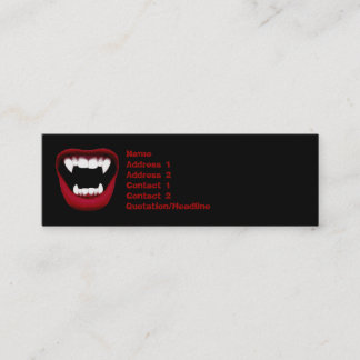 Tarjeta de visita flaca de la sonrisa del vampiro