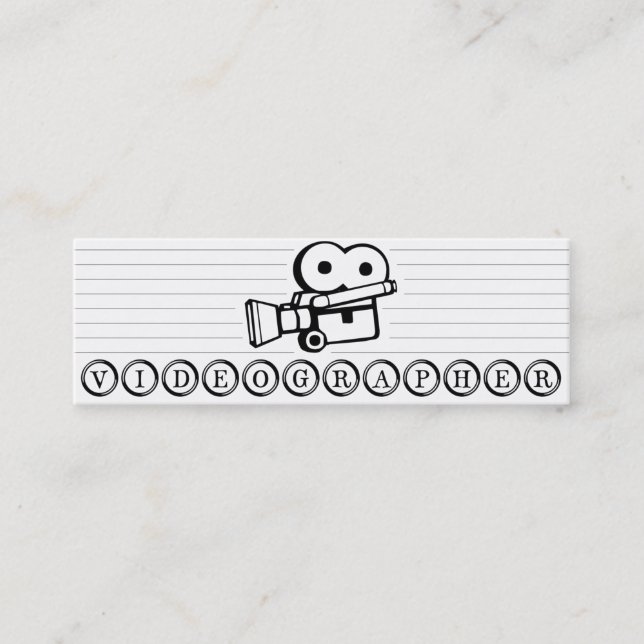 Tarjeta de visita flaca de Videographer (Anverso)