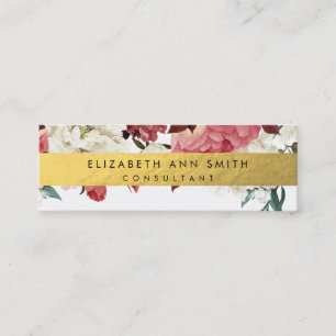 Tarjeta de visita flaca del diseño floral