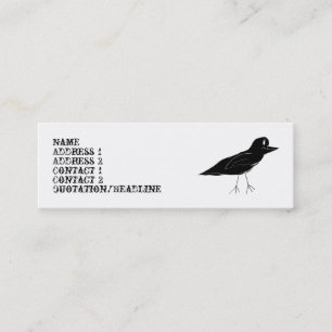 Tarjeta de visita flaca del mirlo (blanca)