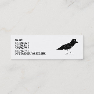 Tarjeta de visita flaca del mirlo (blanca)