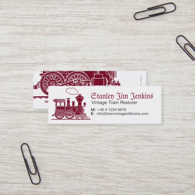 Tarjeta de visita flaca del restaurador del tren (Anverso/Reverso In Situ)