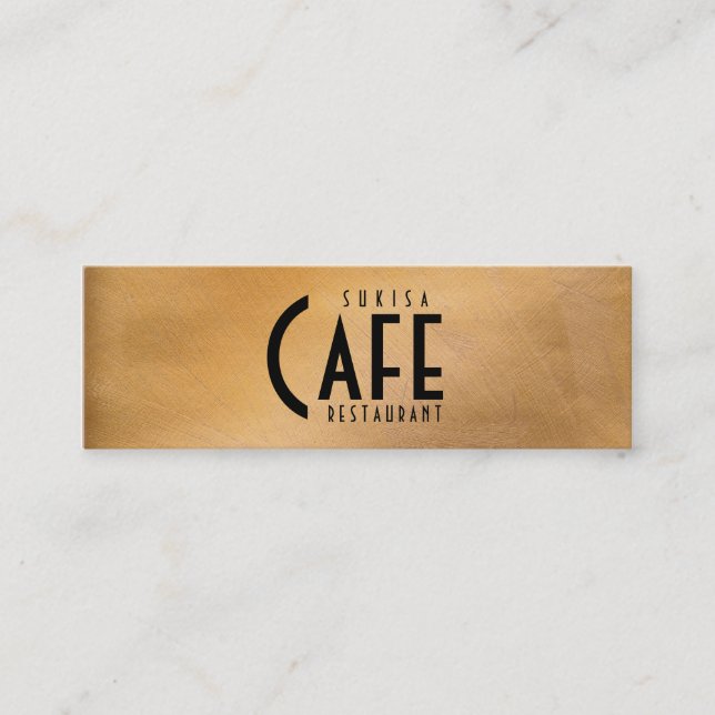 Tarjeta de visita flaca del restaurante metálico (Anverso)