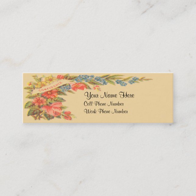 Tarjeta de visita flaca floral del Victorian del (Anverso)