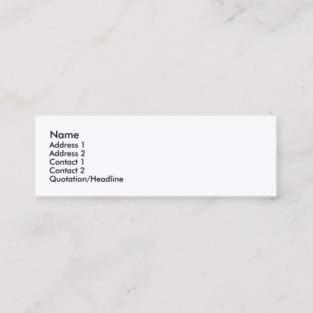 TARJETA DE VISITA FLACA INDESTRUCTIBLE DEL PERFIL (Anverso)