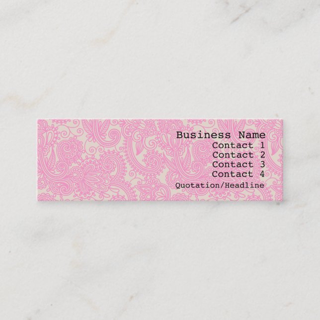 Tarjeta de visita flaca moderna del modelo rosado (Anverso)