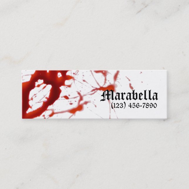 Tarjeta de visita flaca sangrienta del vampiro (Anverso)