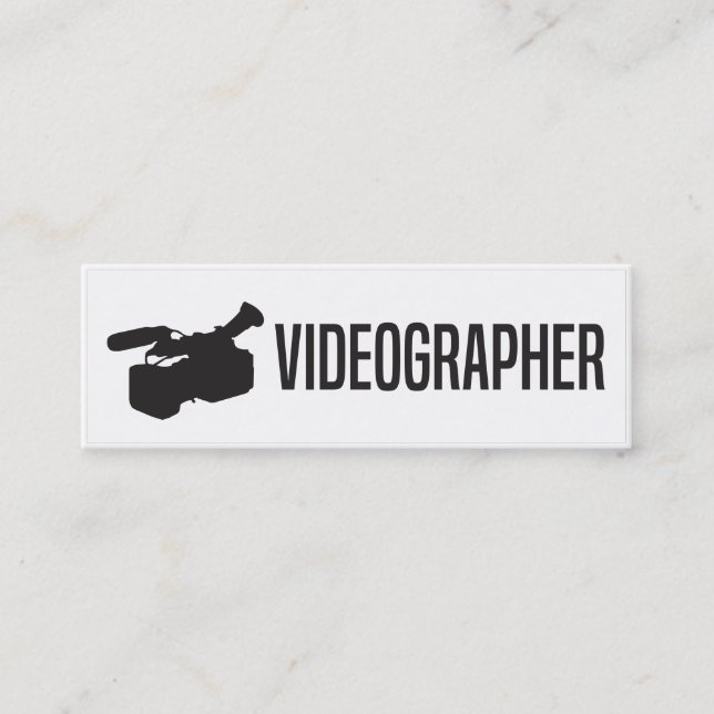 Tarjeta de visita flaca simple de Videographer (Anverso)