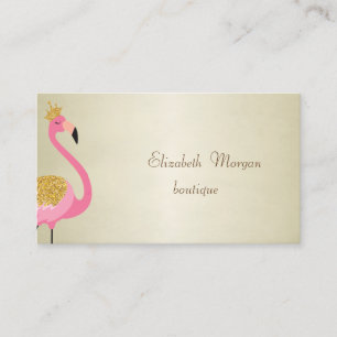 Tarjeta De Visita Flamenco Rosa Elegante Con Estilo Profesional