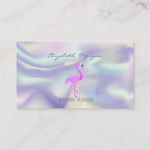 Tarjeta De Visita Flamenco Rosa Profesional, Holográfico