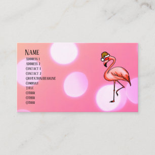Tarjeta De Visita Flamenco Rosado Navidad Tropical Holiday