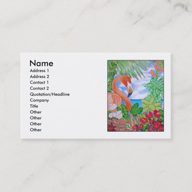 Tarjeta De Visita Flamenco tropical (Anverso)