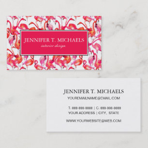 Tarjeta De Visita Flamencos de la acuarela en monograma de las