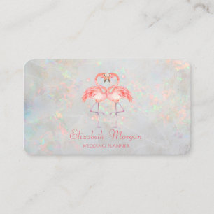 Tarjeta De Visita Flamencos divertidos modernos elegantes con hologr