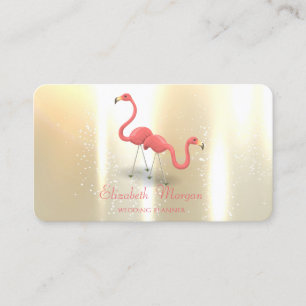 Tarjeta De Visita Flamencos Divertidos y Elegantes para Chicas Moder