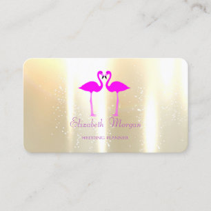 Tarjeta De Visita Flamencos Rosados Divertidos y Elegantes Modernos