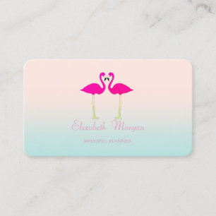 Tarjeta De Visita Flamencos rosados elegantes modernos divertidos y