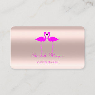 Tarjeta De Visita Flamencos Rosados Elegantes Modernos Enamorados De