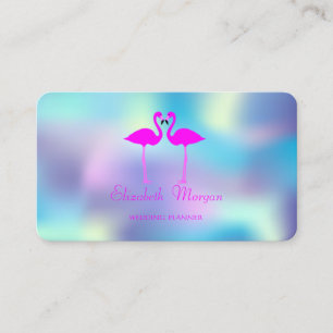 Tarjeta De Visita Flamencos Rosados Modernos Elegantes Enamorados Ho