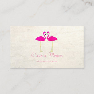 Tarjeta De Visita Flamencos Rosas Modernos y Divertidos, Enamorados