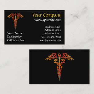 Tarjeta De Visita Flames Caduceus