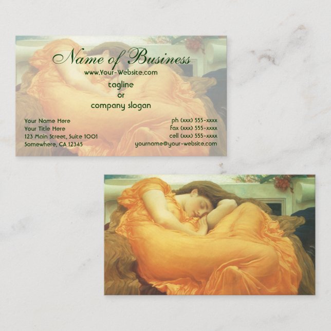 Tarjeta De Visita Flaming June de Lord Frederic Leighton (Anverso / Reverso)