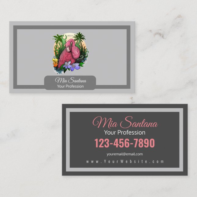 Tarjeta De Visita Flamingo (Anverso / Reverso)