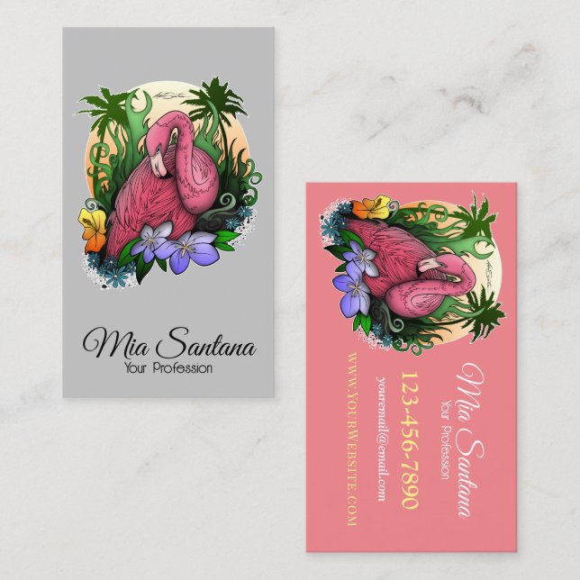 Tarjeta De Visita Flamingo (Anverso / Reverso)