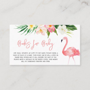 Tarjeta De Visita Flamingo Baby Shower Books para el bebé